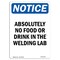 Signmission OSHA Notice, 7" Height, Absolutely No Food Or Drink In Sign, 7" X 5", Portrait OS-NS-D-57-V-10031 - alternate 1